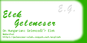 elek gelencser business card